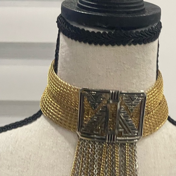 Vintage gold and silver collar with chains!! - Picture 2 of 5